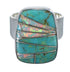 Silver Southwest Turquoise And Opal Jewelry Ring Size 5-3/4 AX84744